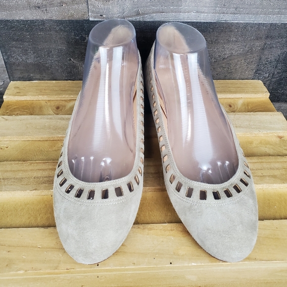 J. Crew Made in Italy Nora Lattice Nude/Taupe Ballet Flats